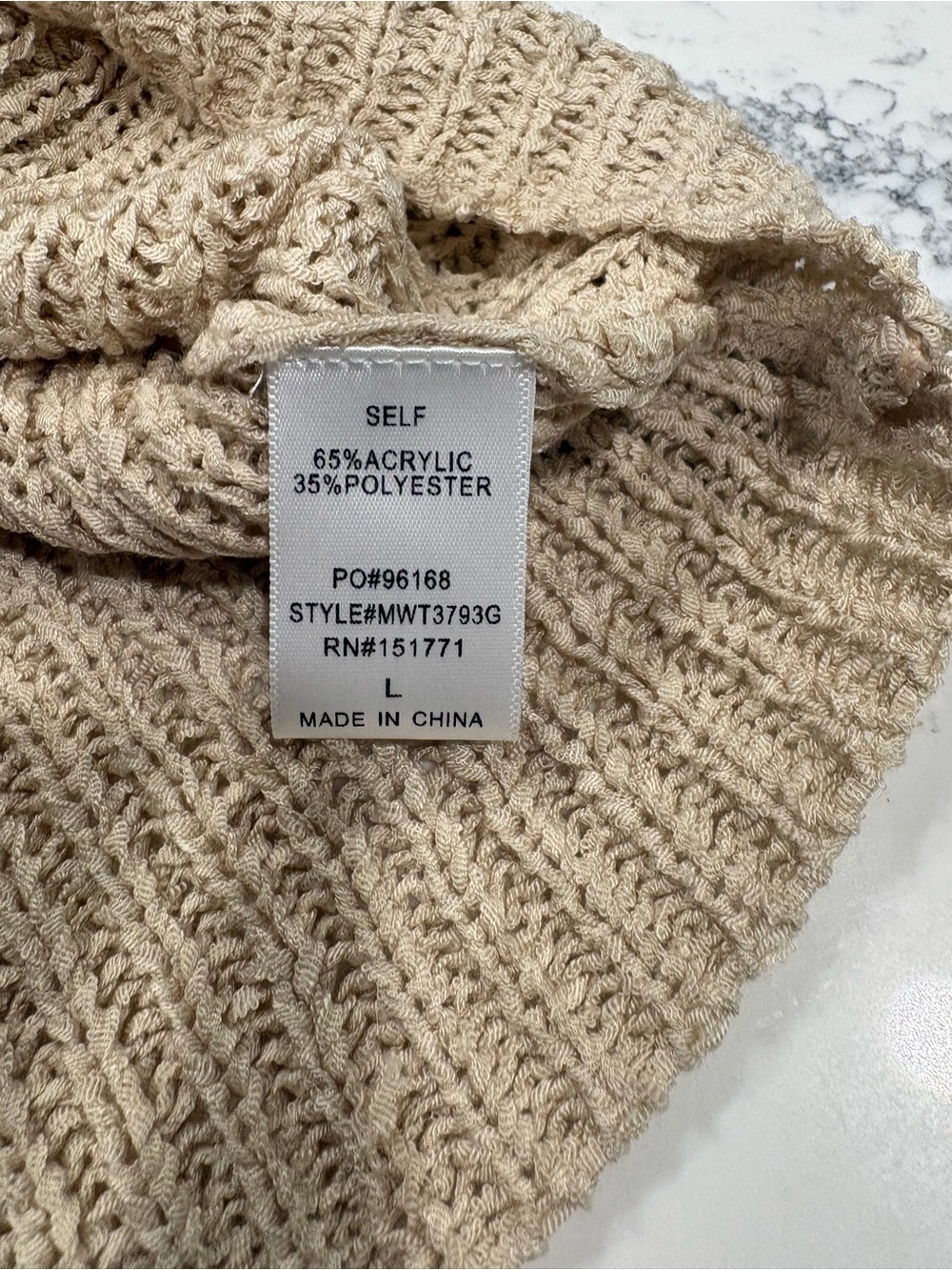Gilli Cream One-Shoulder Knit Sweater Size Large - Picture 3 of 3